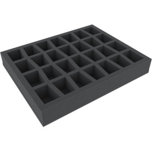 Feldherr 50 mm (2 inches) Figure Foam Tray with base and 28 slots for larger tabletop models (terminator)