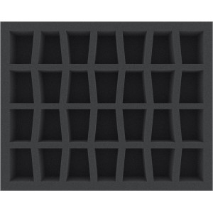Feldherr 50 mm (2 inches) Figure Foam Tray with base and 28 slots for larger tabletop models (terminator)