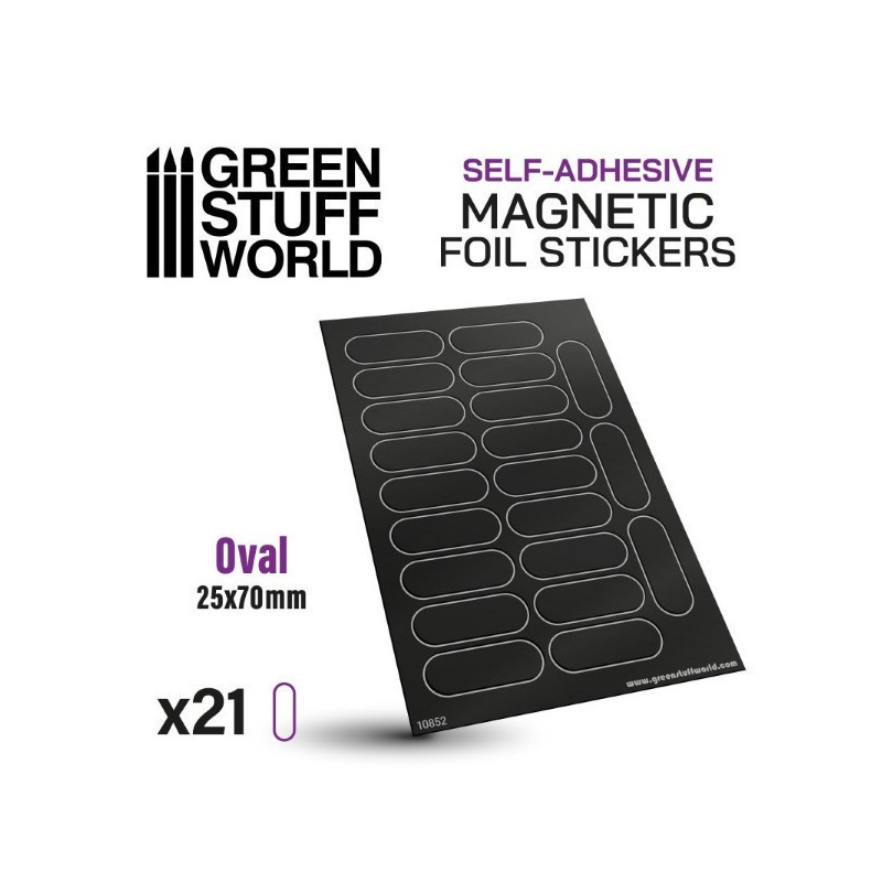 Oval Magnetic Sheet Self-adhesive - 25x70mm