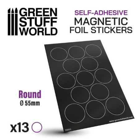 Round Magnetic Sheet  Self-adhesive - 55mm