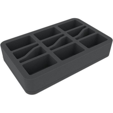 50 mm (2 inch) half-size Figure Foam Tray with base - 12 large cut outs