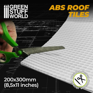 ABS Plasticard - ROOF TILES Textured Sheet - A4