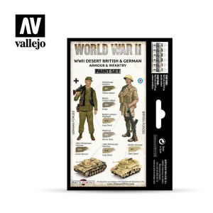 WWII Desert British & German Armour & Infantry Paint Set