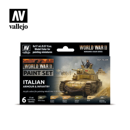 WWII Italian Armour & Infantry Paint Set