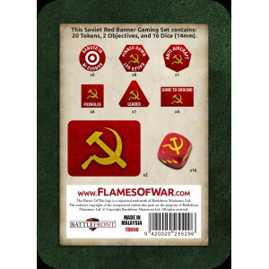 Soviet Red Banner Gaming Set (x20 Tokens, x2 Objectives, x16 Dice)