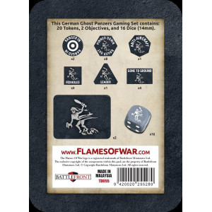German Ghost Panzers Gaming Set (x20 Tokens, x2 Objectives, x16 Dice)