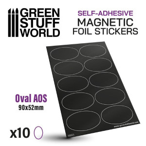 Oval Magnetic Sheet SELF-ADHESIVE - 90x52mm 