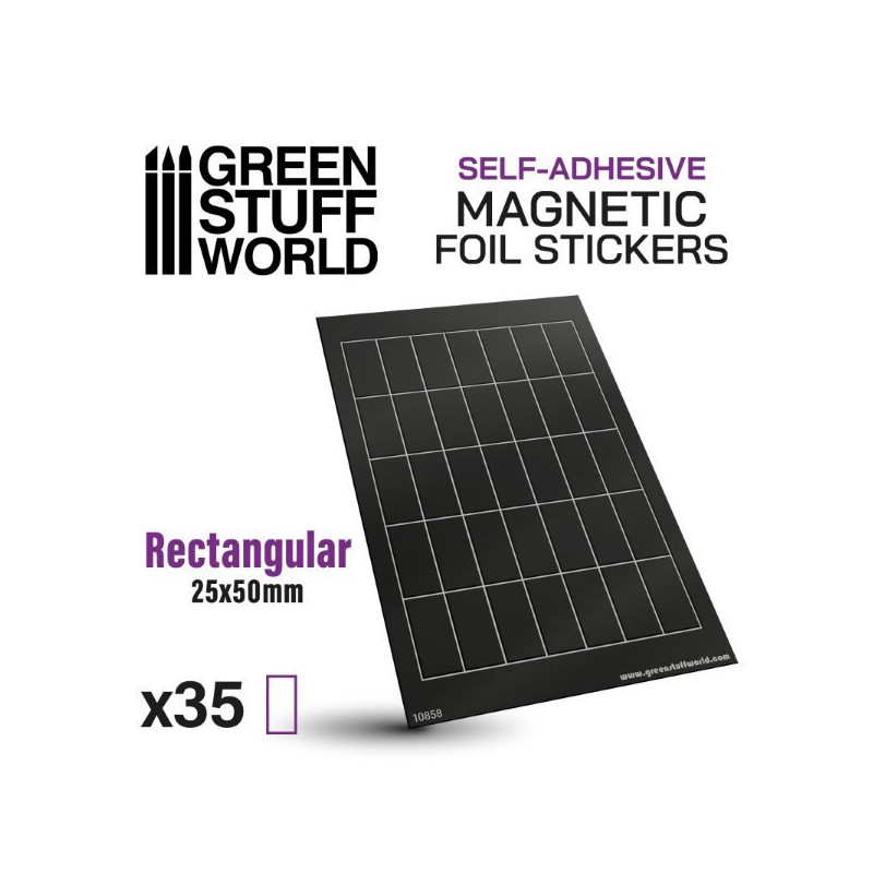 Rectangular Magnetic Sheet SELF-ADHESIVE - 25x50mm