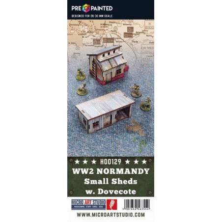 WW2 Normandy Small Sheds w. Dovecote PREPAINTED