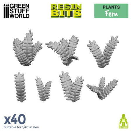 3D printed set - Fern Leaves