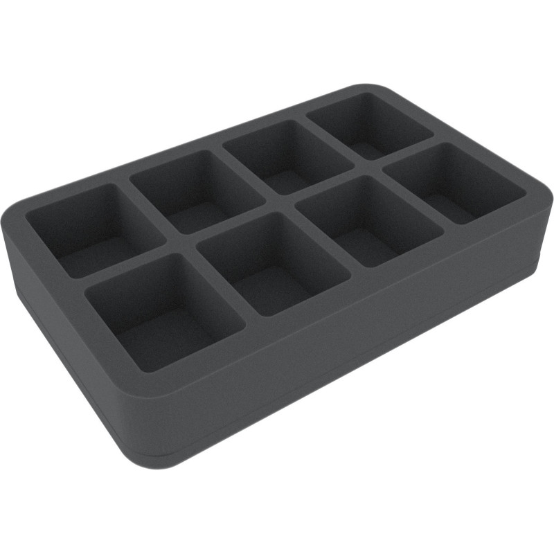 Feldherr 50 mm (2 inch) half-size Figure Foam Tray with base - 8 large cut-outs Katalog   Produkter