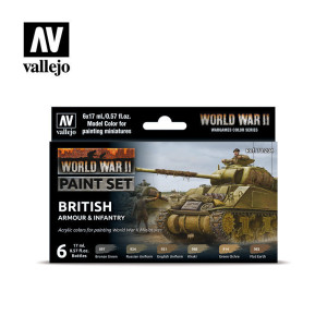WWII British Armour & Infantry Paint Set