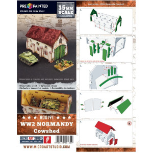 WW2 Normandy Cowshed PREPAINTED [15mm/1:100]