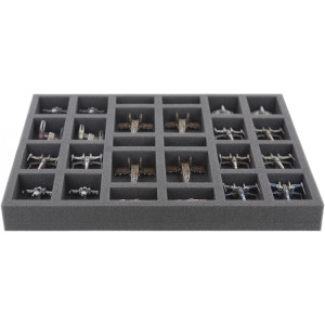 Feldherr 35 mm (1.38 Inch) full-size Foam Tray for 26 Star Wars X-WING Starfighters