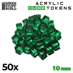 Green Cube tokens 10mm
