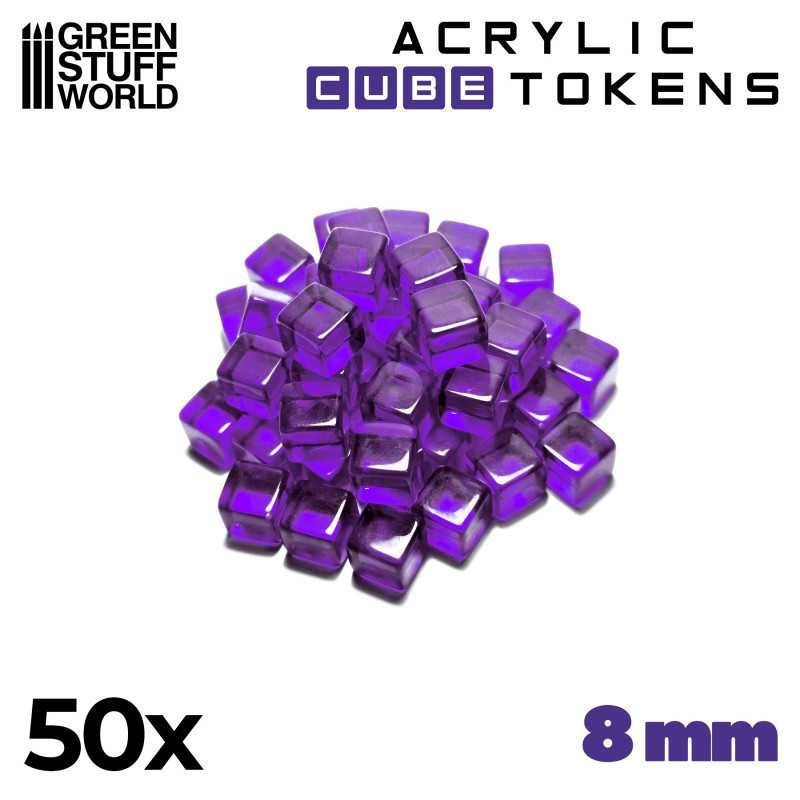 Gaming Tokens - Violet Cubes 8mm