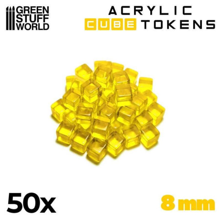 Gaming Tokens - Yellow Cubes 8mm