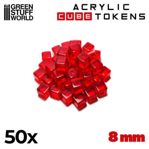 Gaming Tokens - Red Cubes 8mm