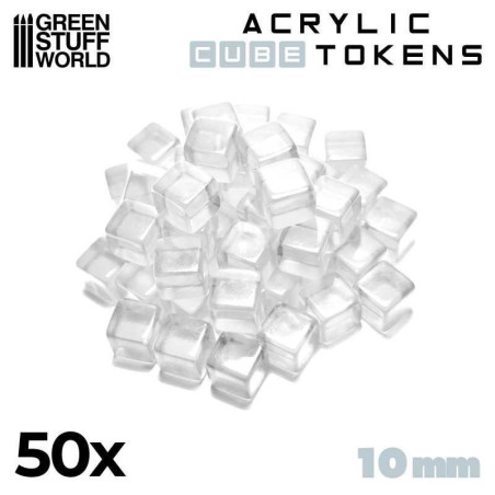 Gaming Tokens - Transparent Cubes 10mm