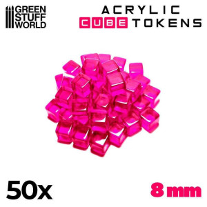 Gaming Tokens - Pink Cubes 8mm