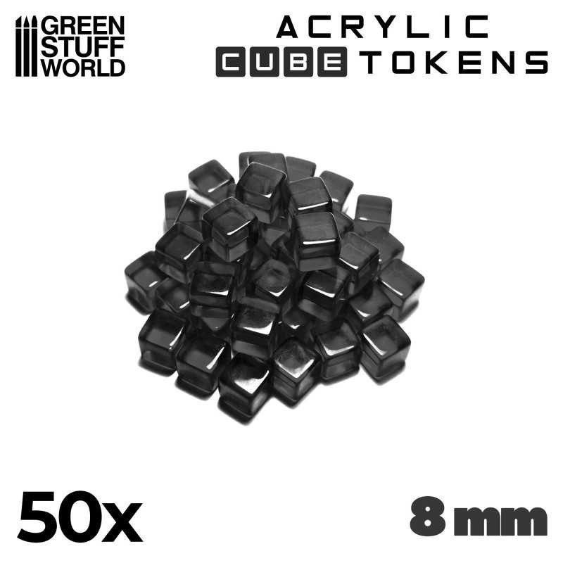 Gaming Tokens - Black Cubes 8mm