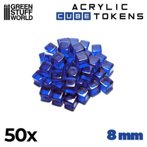 Gaming Tokens - Blue Cubes 8mm