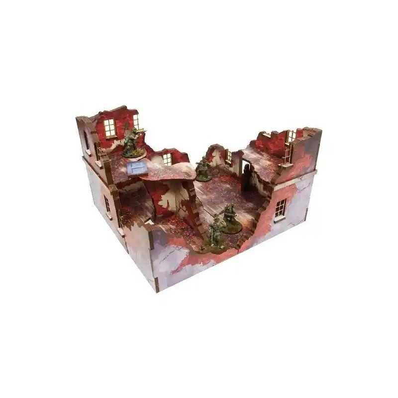 WW2 Normandy Ruined Large House 1 PREPAINTED [28mm/1:56]