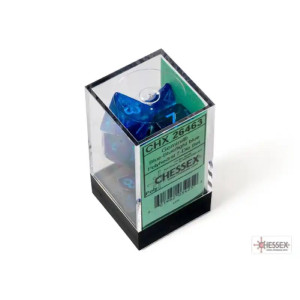Gemini Blue-blue/light blue Luminary Polyhedral 7-Die Set