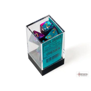 Gemini Purple-Teal/Gold Polyhedral 7-Die Set