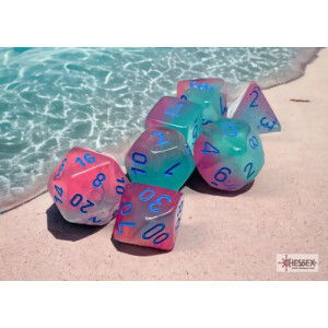 Gemini Gel Green-Pink/Blue Luminary Polyhedral 7-Die Set