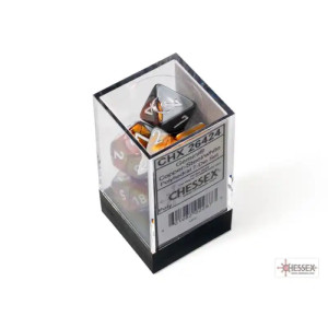 Gemini Copper-Steel/White Polyhedral 7-Die Set