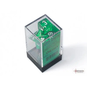 Translucent Green/White Polyhedral 7-Die Set