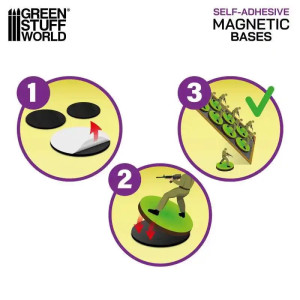 Round Magnetic Sheet  Self-adhesive - 25mm