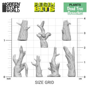 3D printed set - Dead Tree Bushes 1:48