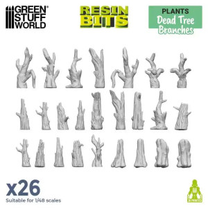 3D printed set - Dead Tree Bushes 1:48
